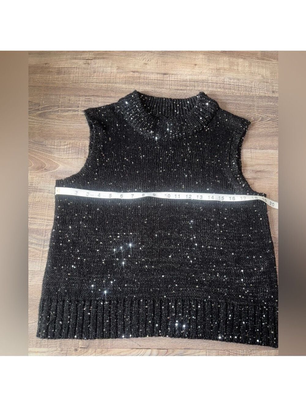 VERO MODA Holiday Sparkly Shimmer Going Out Sleeveless Top Size M/L With Stretch - Picture 13 of 13